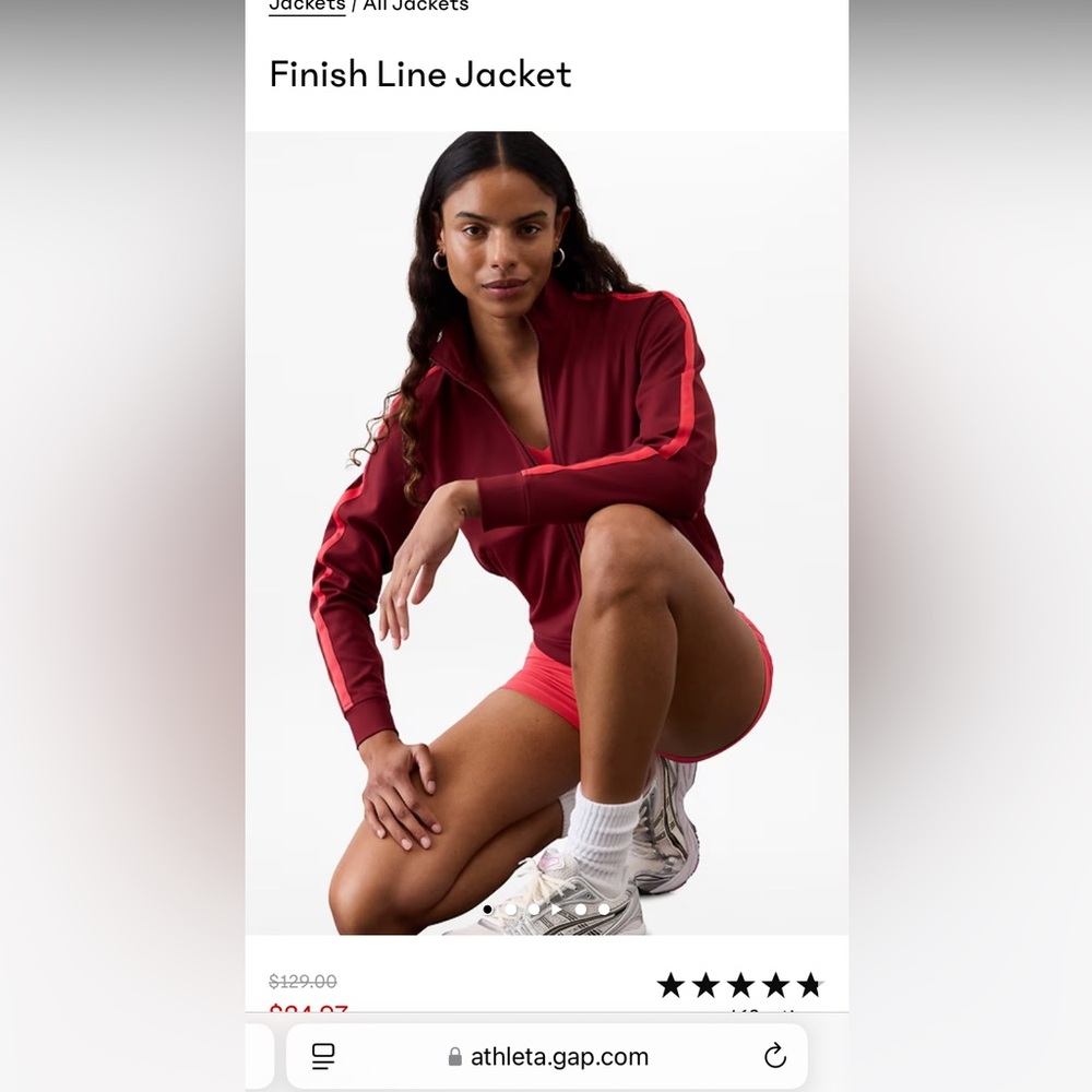 Athleta Finish Line Jacket - Red